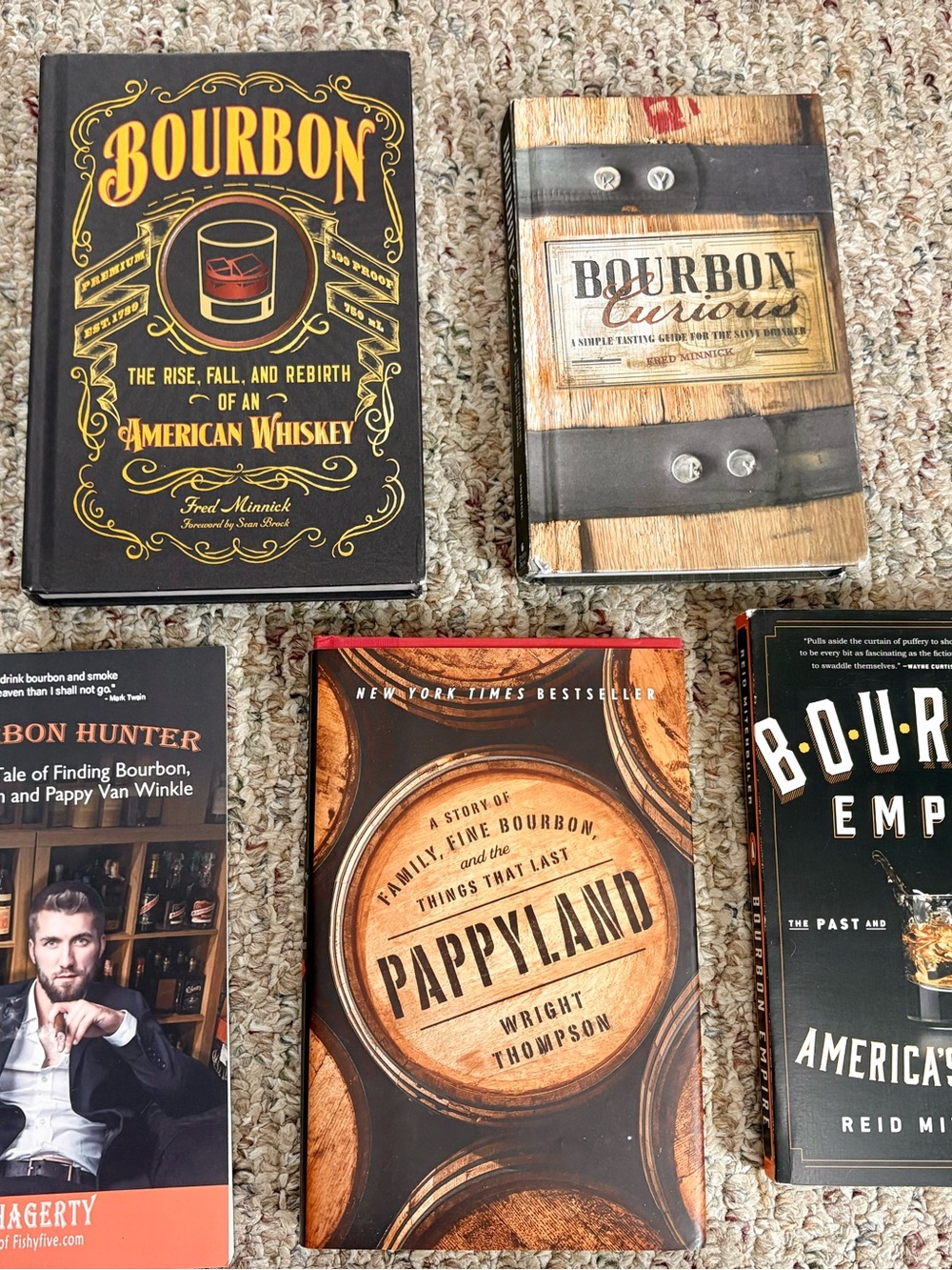 Lot Of 5 Bourbon Whiskey Books Hardcover Soft Cover Pappyland Bourbon Curious